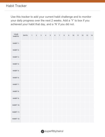 14-day habit tracker